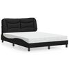 vidaXL Bed with Mattress "Hvar" Black 120x200 cm Faux Leather