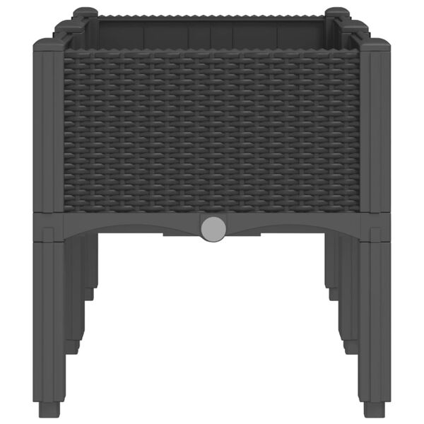 vidaXL Odlingsl&aring;da med ben svart 80x40x42 cm PP