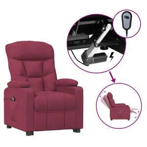 vidaXL Elektrisk reclinerf&aring;t&ouml;lj vinr&ouml;d tyg