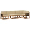 vidaXL Utomhussoffset med kudde 6 pcs Naturlig och Beige Polyester