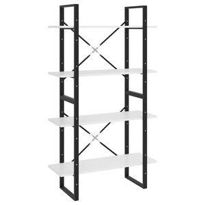 vidaXL Bokhylla 4 hyllplan vit 80x30x140 cm konstruerat tr&auml;