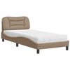 vidaXL Bed with Mattress "Hvar" Cappuccino 90x200 cm Faux Leather