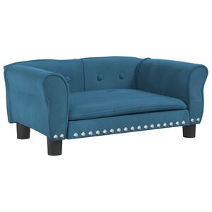 vidaXL Hundb&auml;dd bl&aring; 70x45x30 cm sammet