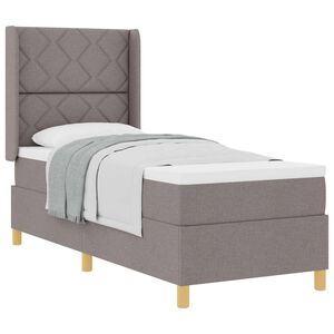 vidaXL B&auml;ddfj&auml;der med madrass med huvudgavel Taupe 80 x 200 cm tyg