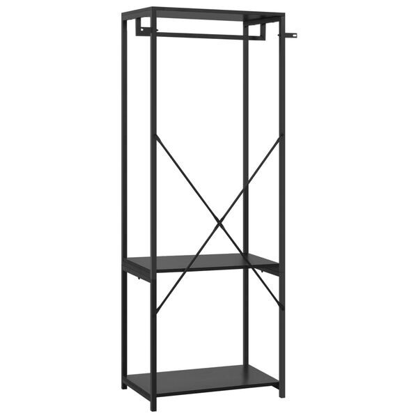 vidaXL Garderob svart 60x40x167 cm metall och sp&aring;nskiva