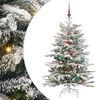 vidaXL Plast Hingad Julgran med LED -remsljus Vit 150 cm PE och PVC