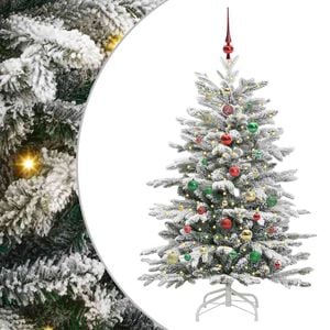vidaXL Plast Hingad Julgran med LED -remsljus Vit 150 cm PE och PVC