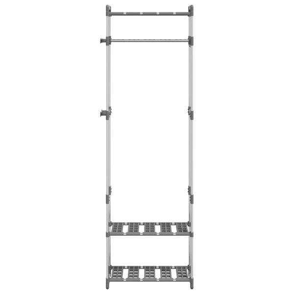 vidaXL Klädställning 3 våningar silver 59x29x192 cm aluminum