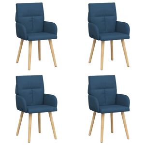 vidaXL Matstolar 4 st Tyg Bl&aring; 60 x 56 x 96 cm