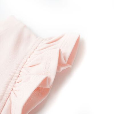 T-shirt med volangärmar för barn mjuk rosa 116