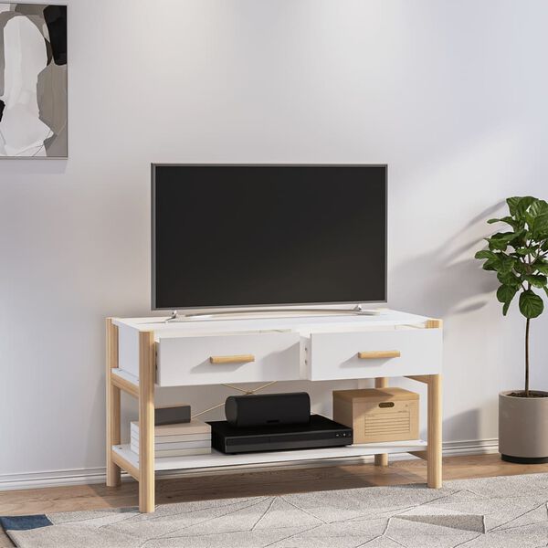 vidaXL Tv-bänk vit 82x38x45 cm konstruerat trä