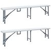 vidaXL Hopf&auml;llbara tr&auml;dg&aring;rdsb&auml;nkar 2 st 180 cm HDPE vit