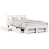 vidaXL S&auml;ngram med huvudgavel med l&aring;da Vit 120 x 200 cm Massiv furu