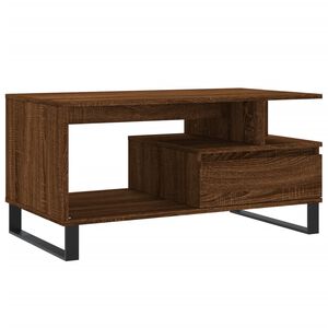 vidaXL Soffbord brun ek 90x49x45 cm konstruerat tr&auml;