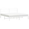 vidaXL S&auml;ngram med huvudgavel metall vit 180x200 cm