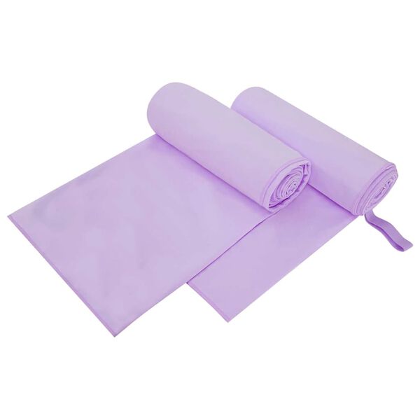 vidaXL Sporthanddukar 2 pcs Lila 200 x 100 cm Polyester och polyamid