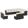 vidaXL Loungegrupp med dynor 12 delar svart konstrotting