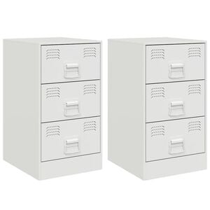 vidaXL S&auml;ngsk&aring;p 2 st vit 34,5x39x62 cm st&aring;l