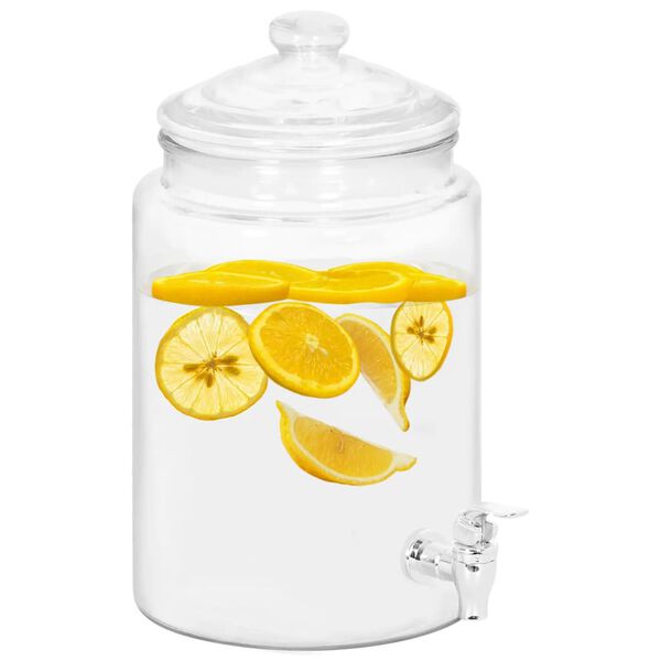 vidaXL Glasbeh&aring;llare med tappkran 5800 ml glas