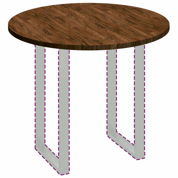 vidaXL Bordsskiva Ljusbrun &Oslash; 90 x 2,5 cm Massivt Ektr&auml;