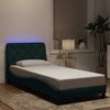 vidaXL Bed Frame with LED without Mattress Dark Green 90x190 cm Velvet