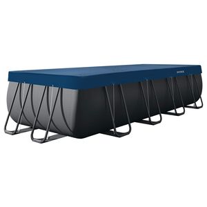 INTEX Poolt&auml;cke 549 x 274 cm Rektangul&auml;r PVC M&ouml;rkbl&aring; och Gr&aring;
