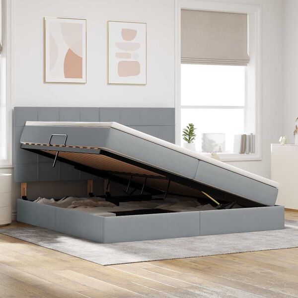 vidaXL F&ouml;rvaringss&auml;ng med LED Ljusgr&aring; 200 x 200 cm Polyester