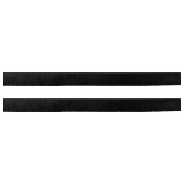 vidaXL Sj&auml;lvh&auml;ftande d&ouml;rrborstlist 2 pcs Brun 100 cm Aluminiumlegering