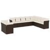 vidaXL Loungegrupp 10 delar med brun dynor konstrotting