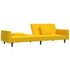 vidaXL B&auml;ddsoffa 2-sits med tv&aring; kuddar gul sammet