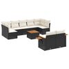 vidaXL Loungegrupp 10 delar med svarta dynor konstrotting