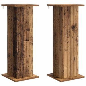 vidaXL V&auml;xtst&auml;ll 2 pcs Gammalt tr&auml; 30,5 x 30 x 80,5 cm Konstruerat tr&auml;