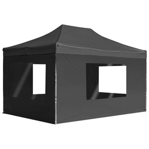 vidaXL Hopf&auml;llbart partyt&auml;lt med v&auml;ggar aluminium 4,5x3 m antracit