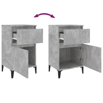 vidaXL Sängbord betonggrå 2 st 40x35x70 cm
