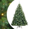 vidaXL Konstgjord julgran med 300 LED-lampor Gr&ouml;n 210 cm PE och PVC