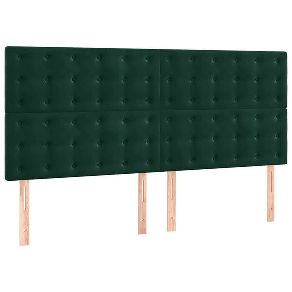 vidaXL S&auml;nggavel m&ouml;rkgr&ouml;n 160x5x118/128 cm sammet