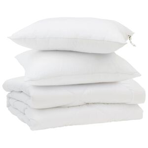vidaXL Sommar Duvet med kudde 3 pcs Vit Mikrofiber