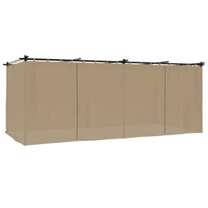 vidaXL Paviljong med draperi taupe 6x3 m st&aring;l