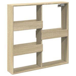 vidaXL V&auml;ggsk&aring;p sonoma-ek 80x15x80 cm konstruerat tr&auml;