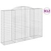 vidaXL Gabioner b&aring;gformade 12 st 300x50x200/220 cm galvaniserat j&auml;rn