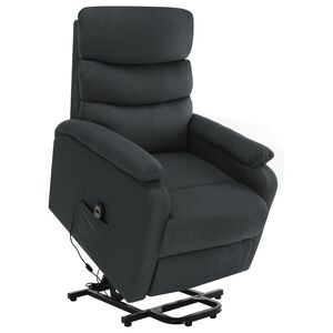 vidaXL Massagef&aring;t&ouml;lj med uppresningshj&auml;lp m&ouml;rkgr&aring; tyg