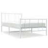 vidaXL S&auml;ngram med huvudgavel och fotgavel vit metall 90x200 cm