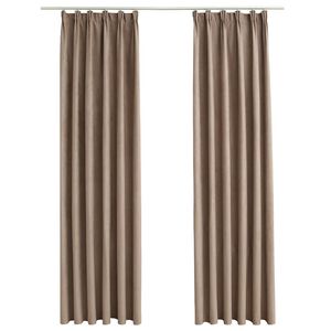 vidaXL M&ouml;rkl&auml;ggningsgardiner med krokar 2 st taupe 140x175 cm