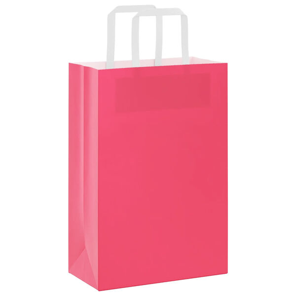 vidaXL Pappersp&aring;sar 250 st med handtag rosa 21x11x31 cm