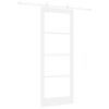 vidaXL Skjutd&ouml;rr ORKDAL Vit 83 x 211 cm Massivt talltr&auml; och glas