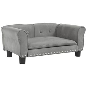 vidaXL Hundb&auml;dd ljusgr&aring; 70x45x30 cm sammet