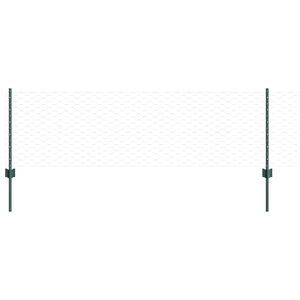 vidaXL Sexkantigt staket med stolpe 100 x 0,6 m PVC-belagda st&aring;l Gr&ouml;n