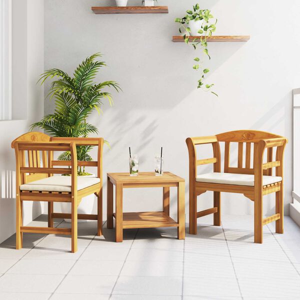 vidaXL b&auml;nk med kudde Naturlig Olja Ytbehandling 68,5 x 46 x 82,5 cm