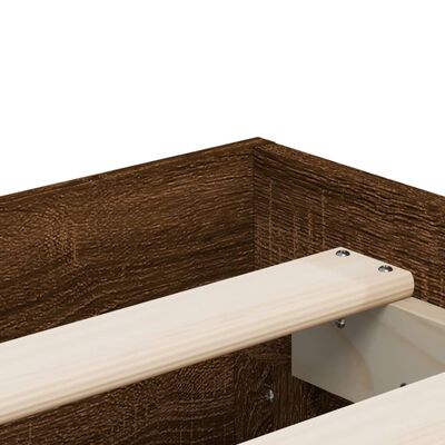 vidaXL Sängram med lådor brun ek 120x190 cm konstruerad trä