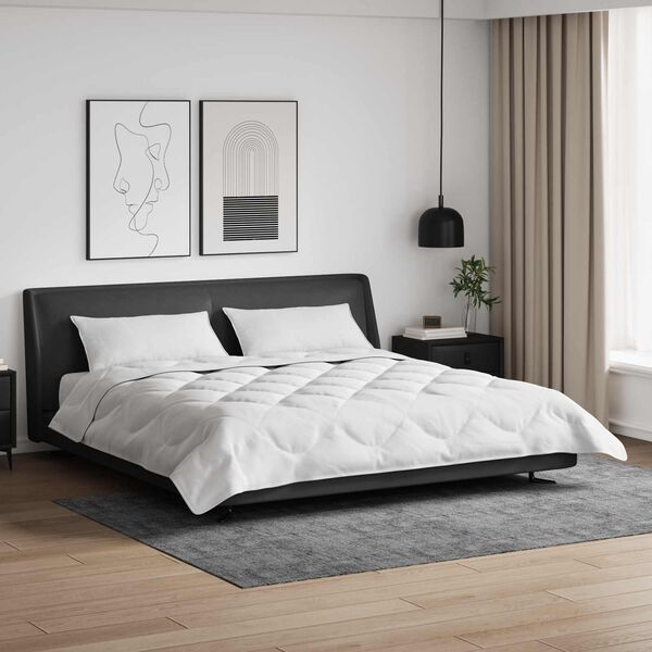 vidaXL Dunt&auml;cke med kudde 3 pcs Vit Mikrofiber